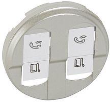 Лицевая панель Legrand Celiane для 2-м. розетки RJ45+RJ45 титан картинка